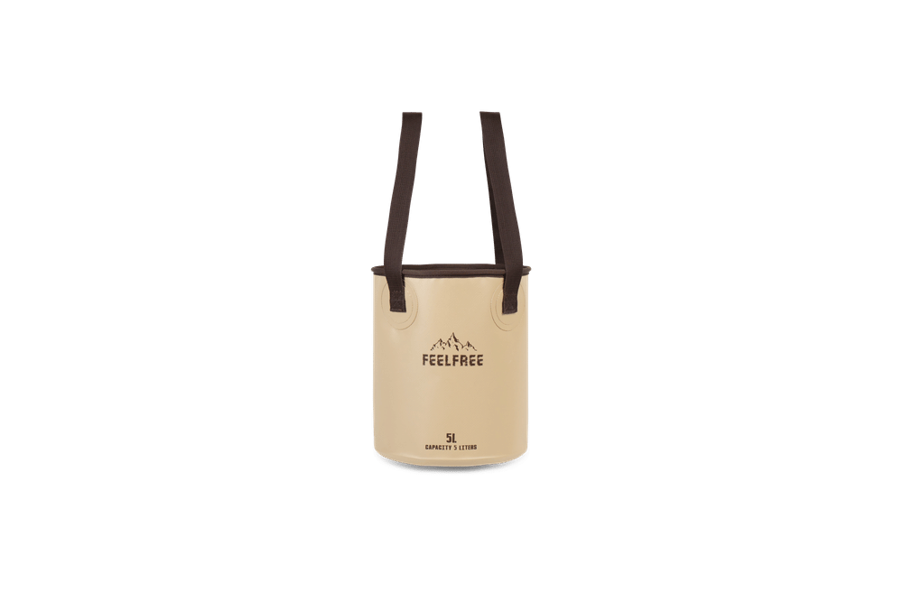 ถังน้ำพับได้แบบพกพา FEELFREE FOLDABLE WASH BASIN 5L สีแทน สายสีน้ำตาล